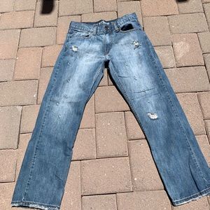 Urban Pipeline Distressed Relaxed Straight Jeans